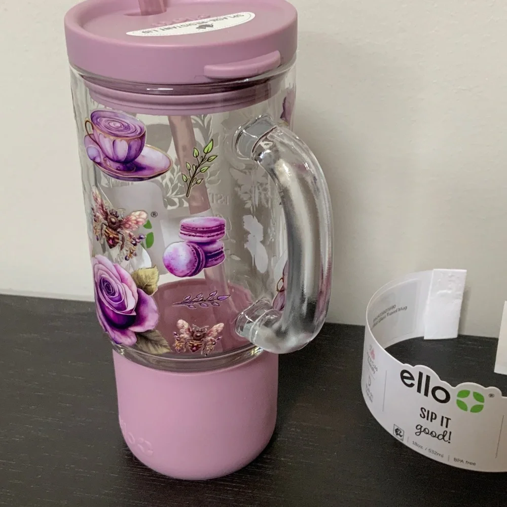 Ello BRIDGERTON Floral Tumbler with Straw - Picture 5 of 8